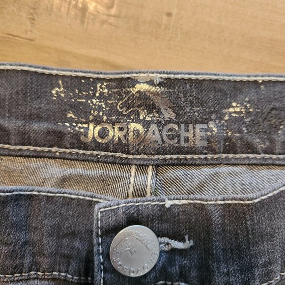 Jordache Jeans Straight Dark Wash Black Denim Bow Ankle Zip Size‎ 30 - 32x26 EUC - Picture 13 of 16